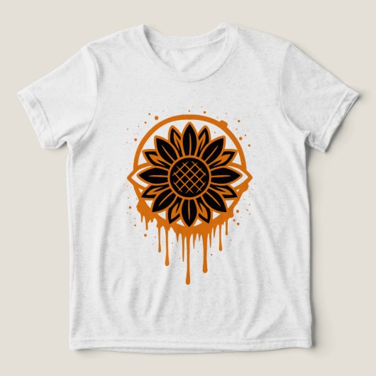 Modern Sunflower Floral Art Abstract Nature Tri-Blend Shirt (Design Vorderseite)