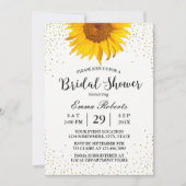 Modern Sunflower Gold Confetti Dots Brautparty Einladung (Vorderseite)