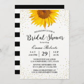 Modern Sunflower Gold Confetti Dots Brautparty Einladung (Vorne/Hinten)