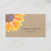 Modern Sunflower Kraft Card Yoga Instructor Visitenkarte (Vorderseite)