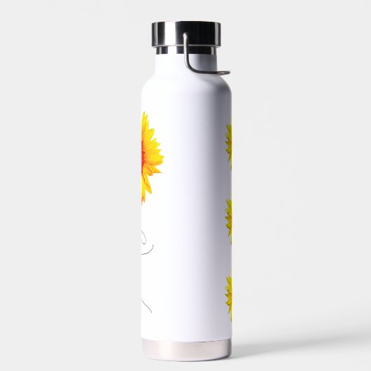 Modern Sunflower | Personalised Name & Monogram  Trinkflasche (Links)