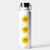 Modern Sunflower | Personalised Name & Monogram  Trinkflasche (Rückseite)