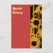 Modern Sunflower Sunset Coral Gold Wedding Begleitkarte (Rückseite)