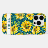 Modern Sunflowers Monogrammed Case-Mate iPhone Hülle (Rückseite (Horizontal))