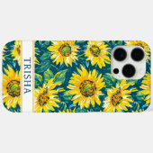 Modern Sunflowers Monogrammed Case-Mate iPhone Hülle (Rückseite (Horizontal))