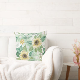 Modern Sunflowers Winter pattern Kissen