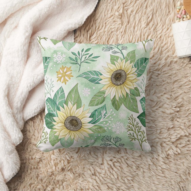 Modern  Sunflowers Winter pattern Kissen (Decke)