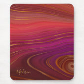 Modern Sunrise Agate Marble Muster mit Namen Mousepad (Vorne)
