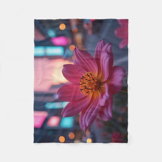 Modern Sunrise Bloom Fleecedecke (Vorderseite)