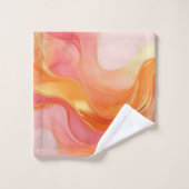 Modern Sunrise Orange, Pink und Gold Badhandtuch Set (Waschlappen)