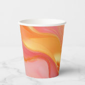 Modern Sunrise Orange Pink und Gold- Pappbecher (Vorderseite)