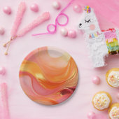 Modern Sunrise Orange Pink und Gold- Pappteller (Party)