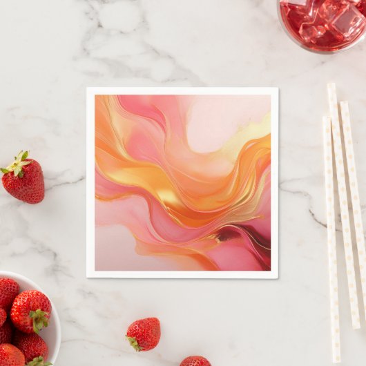 Modern Sunrise Orange Pink und Gold Serviette (Beispiel)