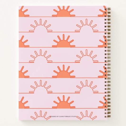 Modern Sunrise Sunset - Spiral Notebook Notizblock (Rückseite)