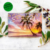 Modern Sunset Beach & Stars Save the Date Hochzeit Einladung