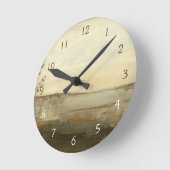 Modern Sunset Landscape Oil Painting Runde Wanduhr (Winkel)