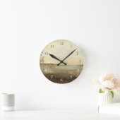 Modern Sunset Landscape Oil Painting Runde Wanduhr (Zuhause)