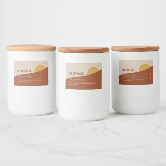 Modern Sunset Product Label Lebensmitteletikett (Flaschen)