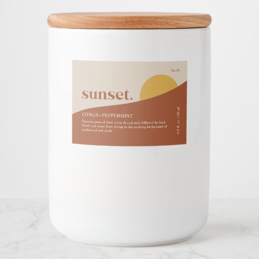 Modern Sunset Product Label Lebensmitteletikett (Vorderseite)