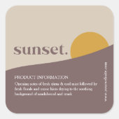 Modern Sunset Product Label Quadratischer Aufkleber (Vorderseite)