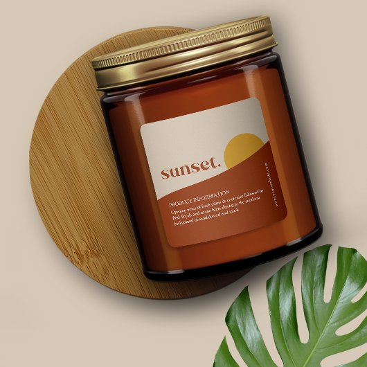 Modern Sunset Product Label Quadratischer Aufkleber