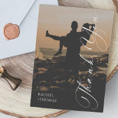 Modern Sunset Silhouette Wedding Thank You Card Dankeskarte