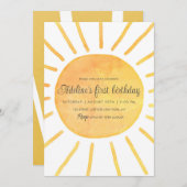 Modern Sunshine Girl & Co Einladung (Vorne/Hinten)