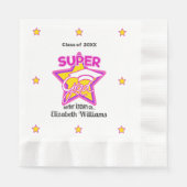 Modern Super Grad Pink - Persönliche Bezeichnung u Serviette (Vorderseite)