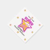 Modern Super Grad Pink - Persönliche Bezeichnung u Serviette (Ecke)