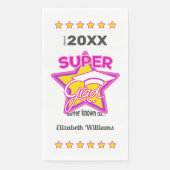 Modern Super Grad Pink - Persönliche Bezeichnung u Serviette (Vorderseite)