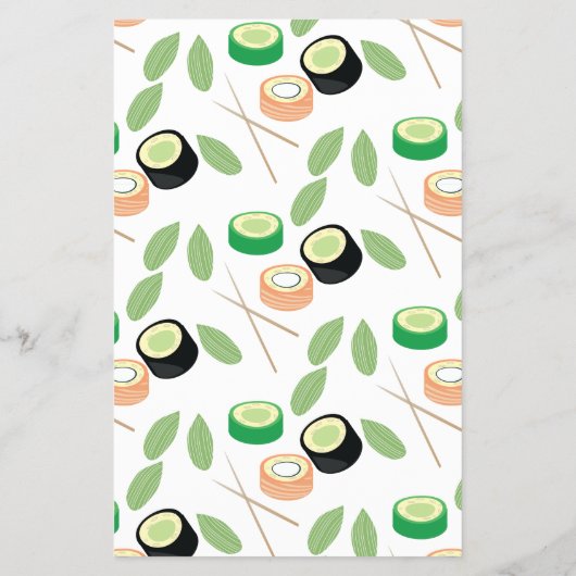 Modern Sushi Asian Restaurant Patternmenü Flyer (Hinten)