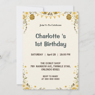 Modern Süß Es ist so süß, zum ersten Geburtstag Bi Einladung