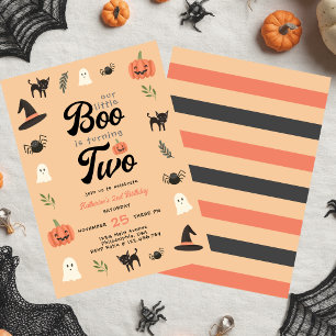 Modern Süß Unser Kleiner Boo Halloween 2. Geburtst Einladung