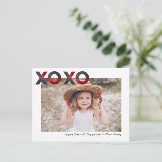 Modern & süß | Valentine-Fotokarte Postkarte (Stehend Vorderseite)