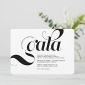 Modern Swag Minimalistisch Gala Einladung (Stehend Vorderseite)