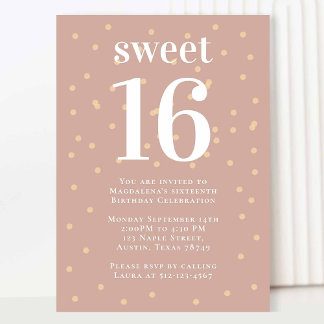 Modern Sweet 16 Geburtstagsparty Einladung