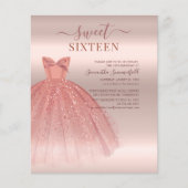 Modern Sweet 16 Glitzer Script Rose Gold Geburtsta (Vorderseite)