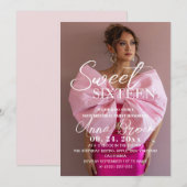 Modern Sweet 16 Photo Birthday Party Einladung (Vorne/Hinten)
