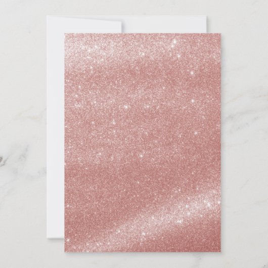 Modern Sweet 16 Rose Gold Script Glitzer Geburtsta Einladung (Rückseite)