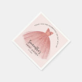 Modern Sweet 16 Script Dress Birthday Custom Paper Serviette (Ecke)