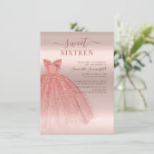 Modern Sweet 16 Script Geburtstag Einladung (Stehend Vorderseite)