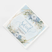 Modern Sweet 16th Dusty Blue Greenery Table Napkin Serviette (Ecke)