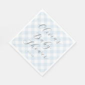 Modern + Sweet Baby Blue Gingham Baby Dusche Serviette (Ecke)
