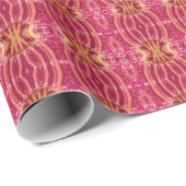 Modern Sweet Batik Gold Pink Wrapping Paper Geschenkpapier (Rolleneckpunkt)