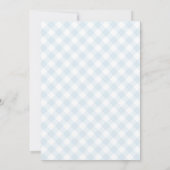 Modern + Sweet Blue Gingham Boy Baby Dusche Einladung (Rückseite)
