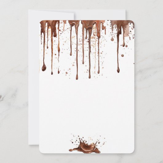 Modern Sweet Chocolate Cake Birthday Party Einladung (Rückseite)