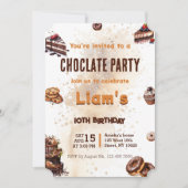 Modern Sweet Chocolate Cake Birthday Party Einladung (Vorderseite)