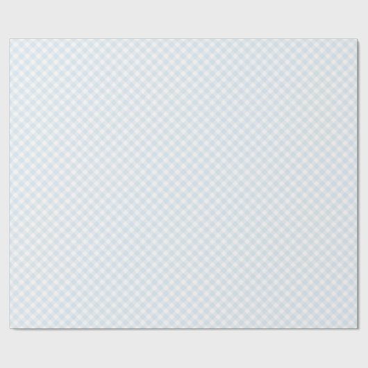 Modern + Sweet Light Blue Gingham Geschenkpapier (Flach)