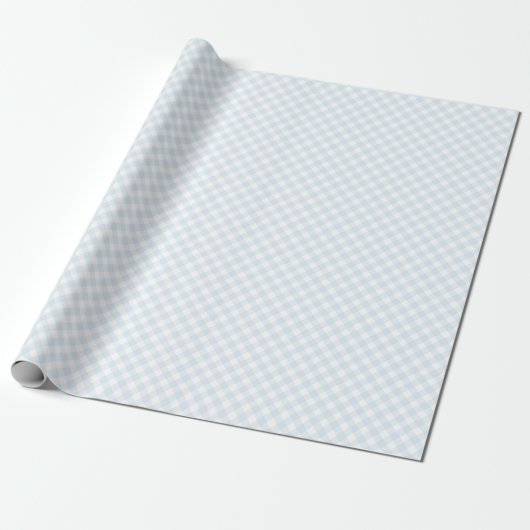 Modern + Sweet Light Blue Gingham Geschenkpapier (Ungerollt)