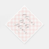 Modern + Sweet Light Pink Gingham Baby Dusche Serviette (Ecke)